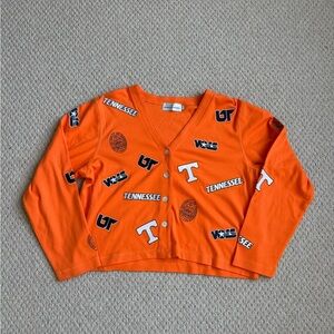 Castles Sport Tennessee Vols Orange Cardigan Women's Top Size Large